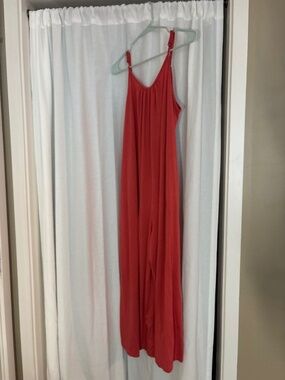 Orange Flowy Wide Leg Romper